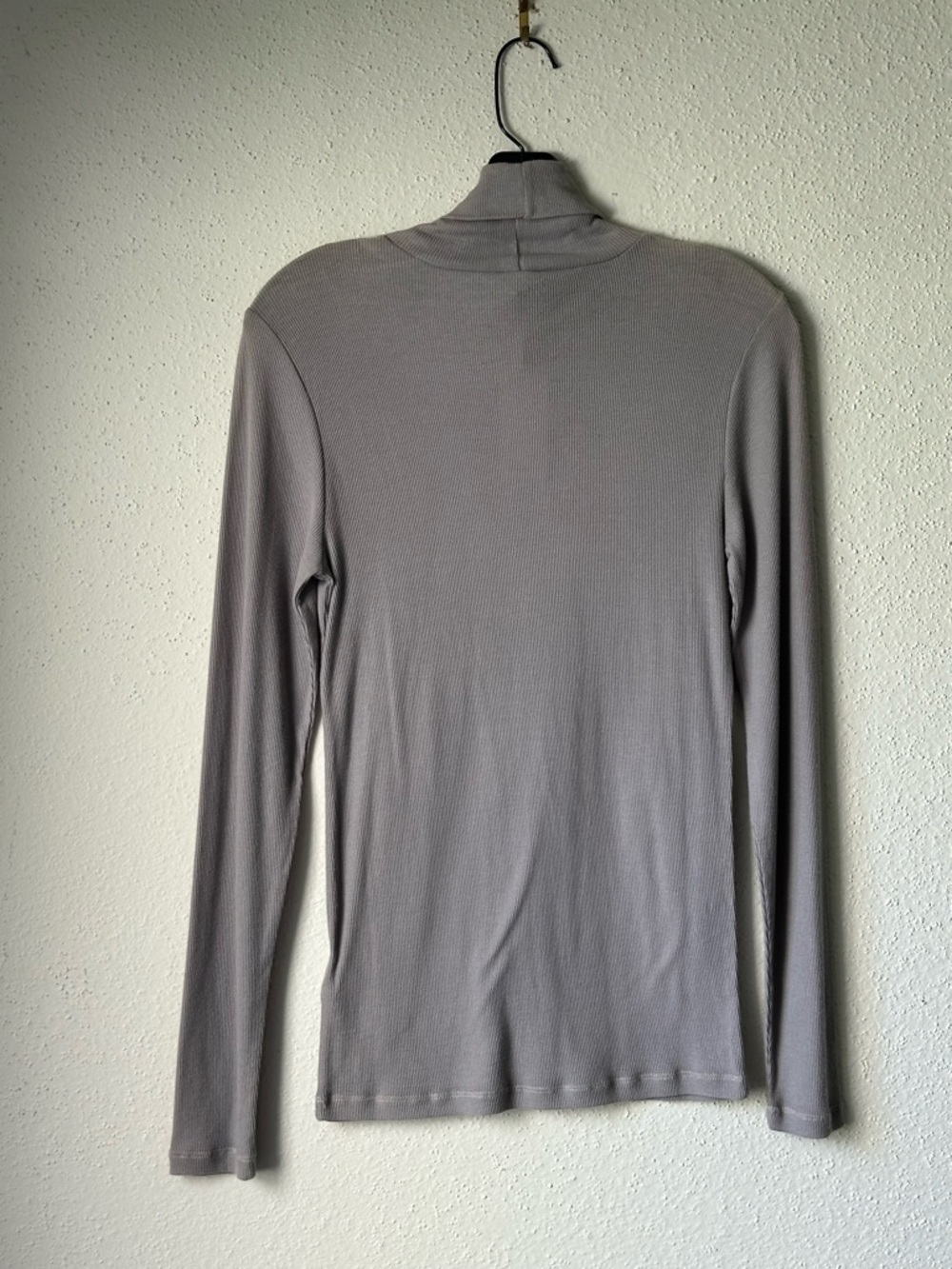 NWT Splendid Ribbed Turtleneck Long Sleeve Top Med gray USA made Size Med. - Picture 4 of 7
